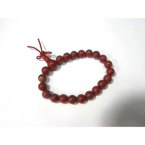 Red Marble Stretch Bracelet 6" Boho Whimsigoth Cottagecore Whimsical Natural - Picture 1 of 3